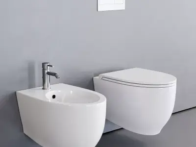 Esedra by SDR Ceramiche Fox Wall-Hung WC Low-poly 3D model