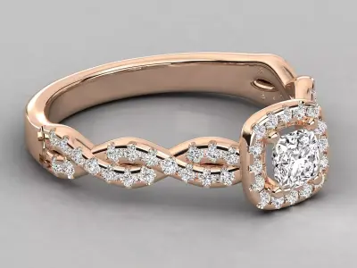 Women Light Weight Solitare Diamond Wedding Ring   4 Free 3D print model