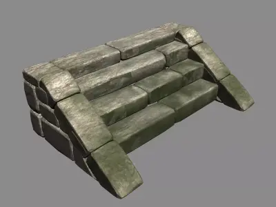 Blacksmith shop - stone ladder 01 3D model