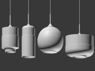 Gzmj modern metal glass lamps 3D model
