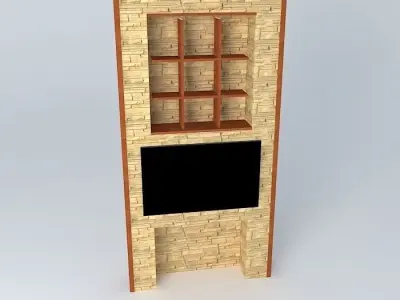 tvwall555 wooden door Free 3D model