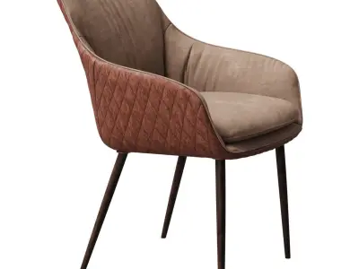 Chair Chrissy Pu by Richmond and aged table with table setting 3D model