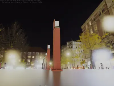 Street Light 8 Bollard 900 mm Dark Red Version 2 Low-poly 3D model