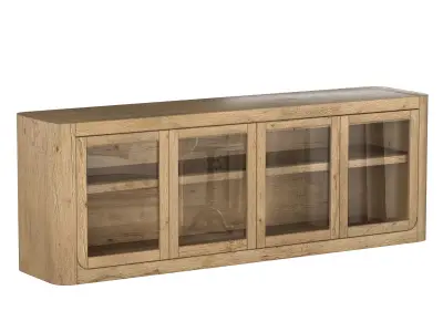 OSLO GLASS 4-DOOR MEDIA CONSOLE 3D model
