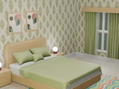 3D Bedroom Interior Free 3D model