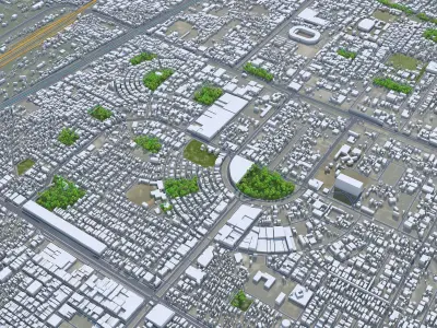 Faisalabad Pakistan 45km AI Low-poly 3D model