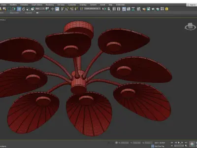 Leaf Semi Flush Mount Light Low-poly 3D model