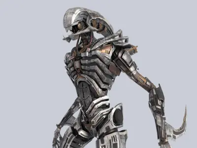 Mecha ALIEN metal alien 3D model