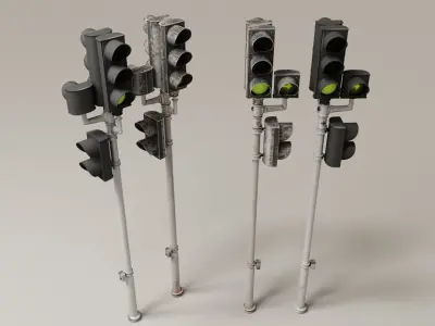 Trafic lights Kit collection of trafic lights 3D model