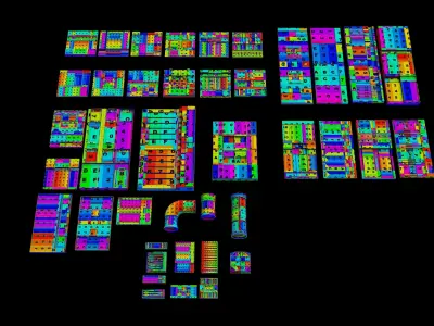 Sci-Fi Panel Kitbash Low-poly 3D model