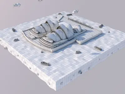 Low Poly Sydney Opera House Landmark Low-poly 3D model