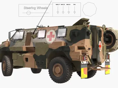  Bushmaster Armored Medic Vehicle Rigged 