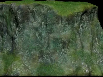 Rock Cliff V7 01 Low-poly 3D model