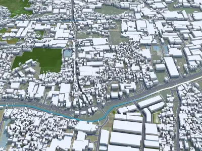 Tangerang Banten Indonesia 25km Low-poly 3D model