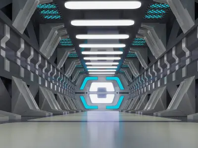 spaceship space station futuristic sci-fi fantasy 3D model