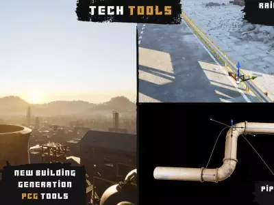 Industrial Factory Low-poly 3D model