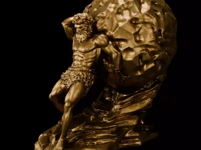 Bronze Sisyphus Greek Mythology Sculpture 3D model