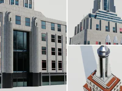 NYC Tall Skyscrapers v4 Low-poly 3D model