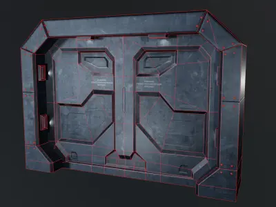 Metallic Gate Doors Low-poly 3D model