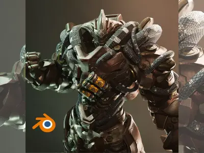 Sci-fi Heavy Combat Armor Character Low-poly 3D model