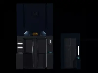 Sci-fi door 2 type 3D model