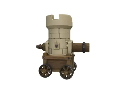 Stylized Medieval Cannon Tower 3D model