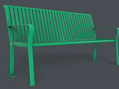 Metal Modern Bench 3 PBR Game Ready Low-poly 3D model