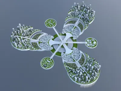 Sci-Fi Futuristic Cites 3D model