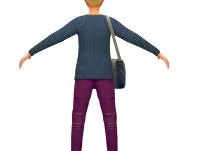 Cartoon Low Poly Style Avatar 007 3D Model Low-poly 3D model