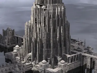 Babylon Tower Scifi version variations 3D model