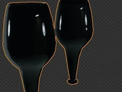 Bar with Wine Bottle and Chair 3D model