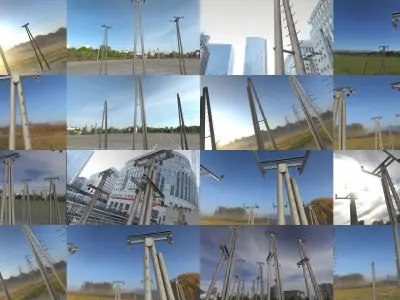 Large Power Poles Package - 128 Components