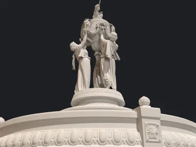 European Fountain Sculpture 3D Model 3D model