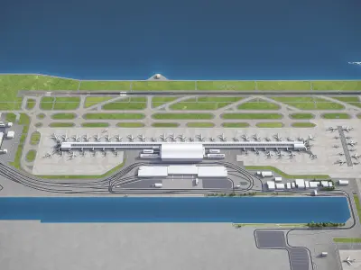 Kansai International Airport - KIX Low-poly 3D model