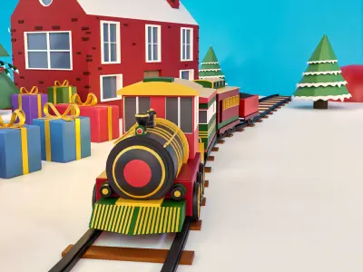 Winter Scene Low-poly 3D model