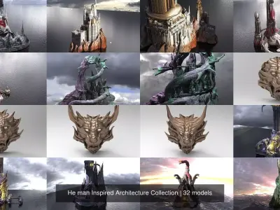 He man Inspired Architecture Collection 3D Model Pack