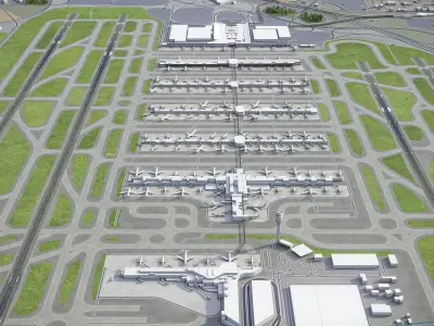 Atlanta Hartsfield - Jackson Atlanta International Airport - ATL Low-poly 3D model