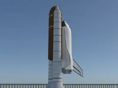 Space shuttle Low-poly 3D model