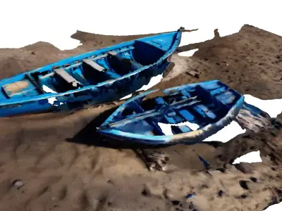 Boats on the sand 3D model