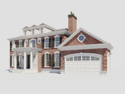 Build005 brick house 3D model