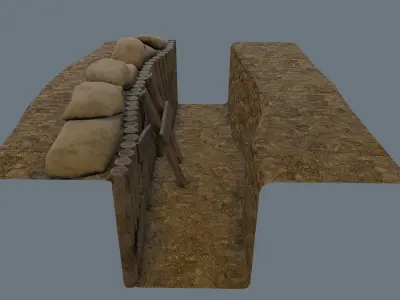 trench  Low-poly 3D model