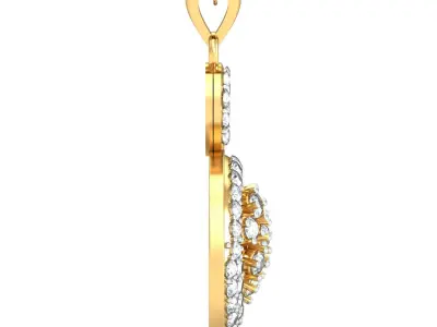 Yellow gold diamond pendent-P3 PS-05 3D print model