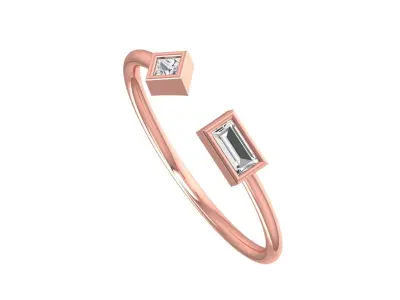 Women Open End Light Weight Band Ring 3D print model
