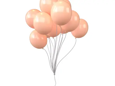 Bunch of Balloons v1 008 Low-poly 3D model