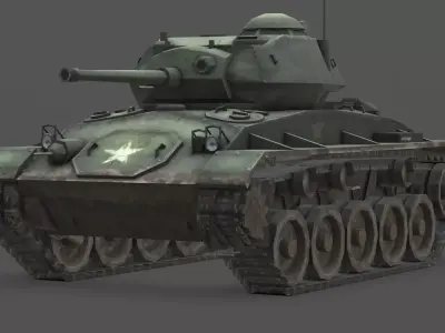  M24 Chaffee 3D Model Low-poly 3D model