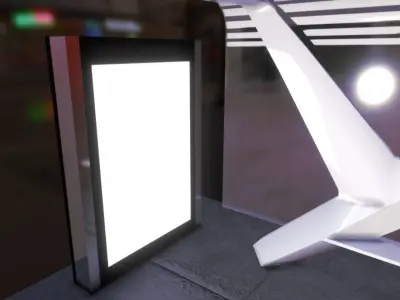 Bus Point White NSteel Low-poly 3D model