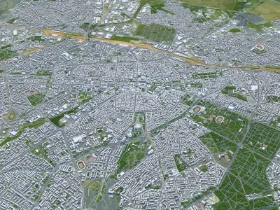 Sofia City Bulgaria Low-poly 3D model