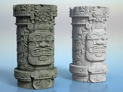 High poly Mayan Columns - 240412 3D model