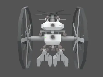 Cartoon Weapon Drone Robot V2 001 Low-poly 3D model