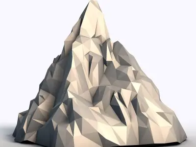 Low Poly Mountain Geometric Landscape Model  3D print model